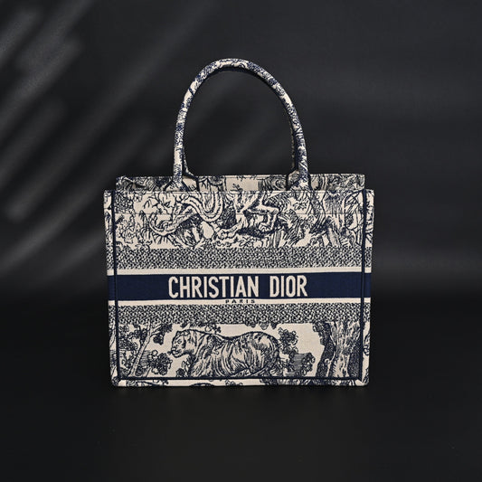 Dior Book Tote Bag – Blue Toile de Jouy Embroidery